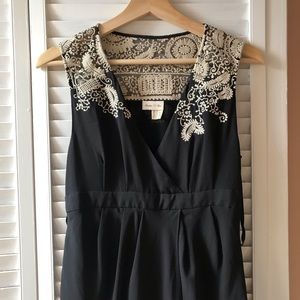 Anthropologie Meadow Rue Black Midi Dress Size 4
